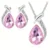 Pink Zircon Mermaid Necklace and Earring set