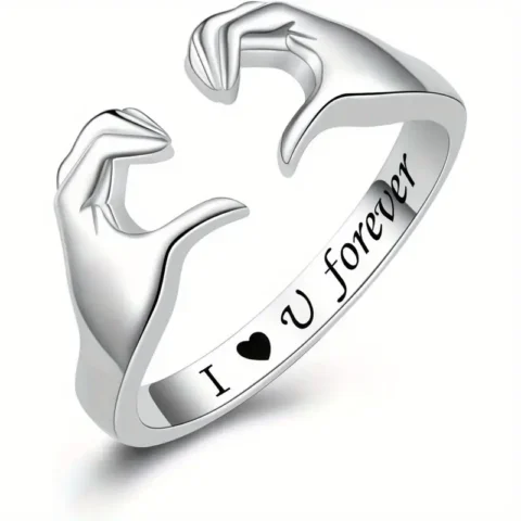 Double Hand Heart Couple Ring
