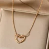 Golden Hollow Love Heart Pendant